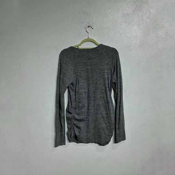 Athleta Marled Gray Speedlight Seamless Long Sleeve Top Sz M - Picture 7 of 10